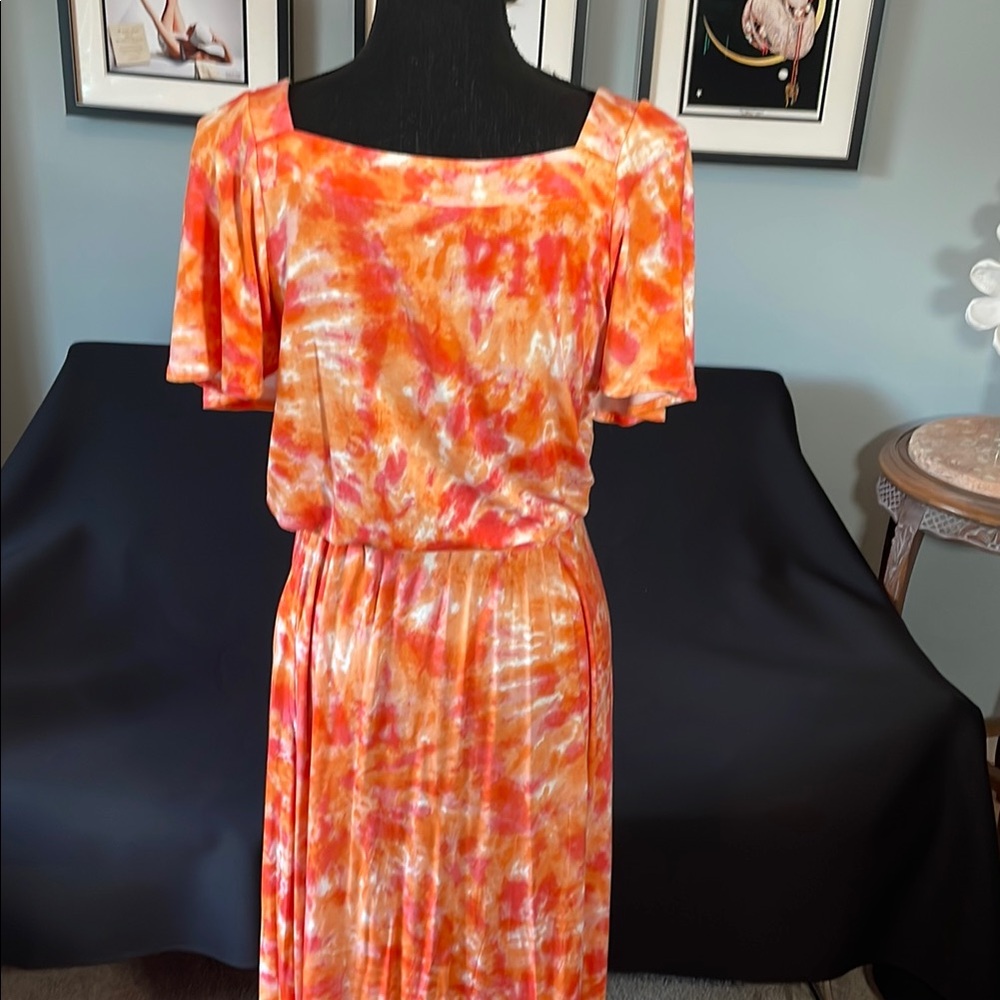 Coleen Lopez  Flutter Sleeve Maxi Sundress SZ Large